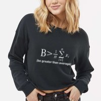 Be Greater Equation Math Cropped Pullover Crew