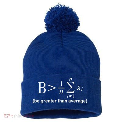 Be Greater Equation Math Pom Pom 12in Knit Beanie