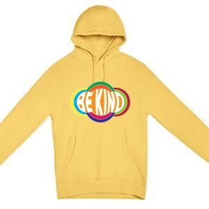 Be Kind 70's Retro Logo Tribute Premium Pullover Hoodie