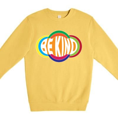 Be Kind 70's Retro Logo Tribute Premium Crewneck Sweatshirt