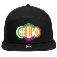Be Kind 70's Retro Logo Tribute 7 Panel Mesh Trucker Snapback Hat