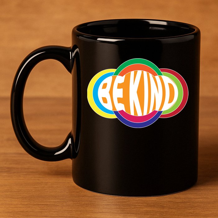 Be Kind 70's Retro Logo Tribute 11oz C Handle Ceramic Mug