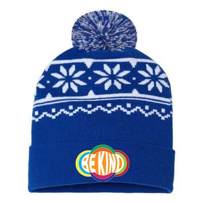 Be Kind 70's Retro Logo Tribute USA-Made Snowflake Beanie