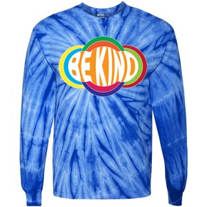 Be Kind 70's Retro Logo Tribute Tie-Dye Long Sleeve Shirt