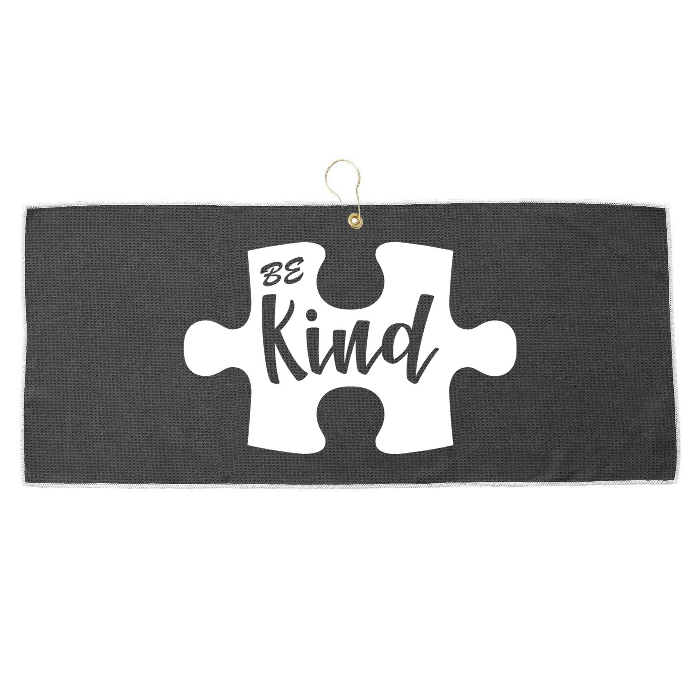 Be Kind Autism Awareness Puzzle Large Microfiber Waffle Golf Towel