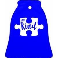 Be Kind Autism Awareness Puzzle Ceramic Bell Ornament