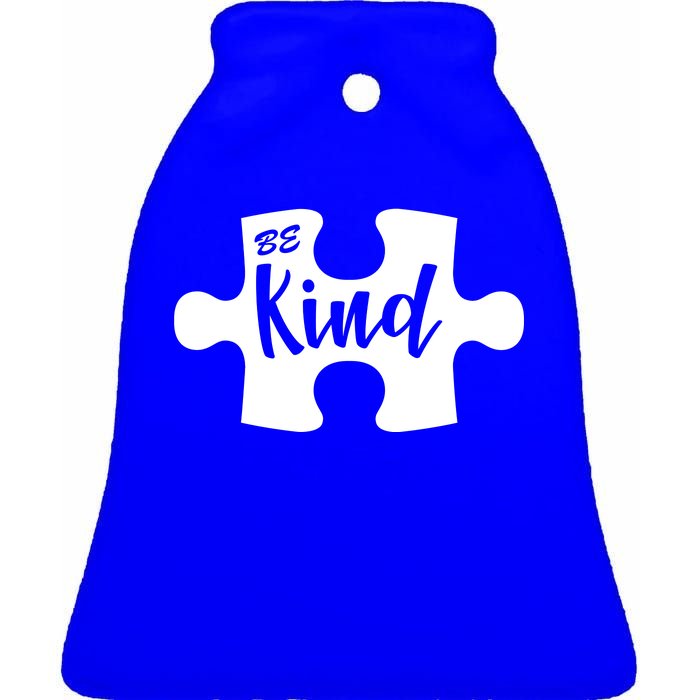 Be Kind Autism Awareness Puzzle Ceramic Bell Ornament