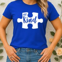 Be Kind Autism Awareness Puzzle Womens T-Shirt