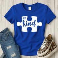 Be Kind Autism Awareness Puzzle Womens T-Shirt