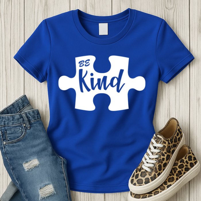Be Kind Autism Awareness Puzzle Womens T-Shirt