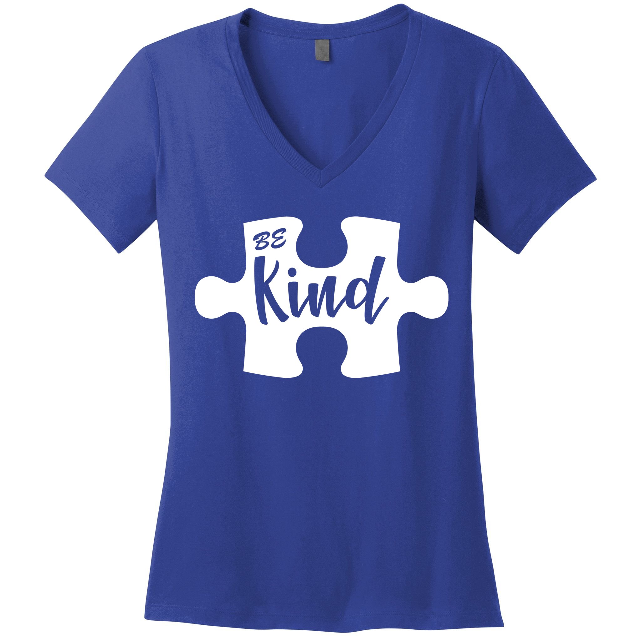 Be Kind Autism Awareness Puzzle Women's V-Neck T-Shirt