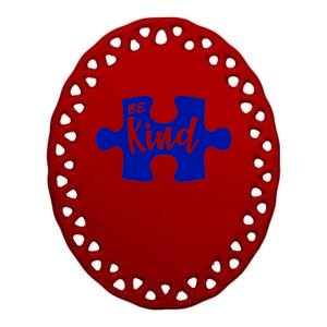 Be Kind Autism Awareness Puzzle Ceramic Oval Ornament