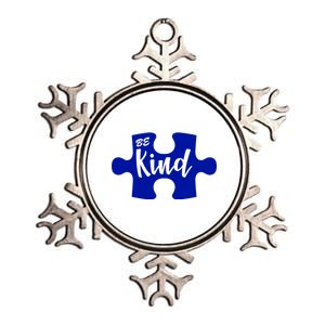 Be Kind Autism Awareness Puzzle Metallic Star Ornament