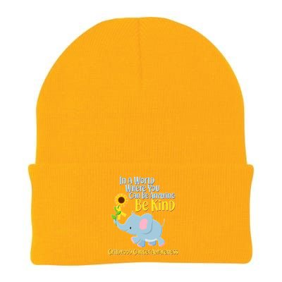 Be Kind Childhood Cancer Awareness Knit Cap Winter Beanie