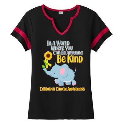 Be Kind Childhood Cancer Awareness Ladies Halftime Notch Neck Tee