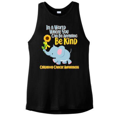 Be Kind Childhood Cancer Awareness Ladies PosiCharge Tri-Blend Wicking Tank