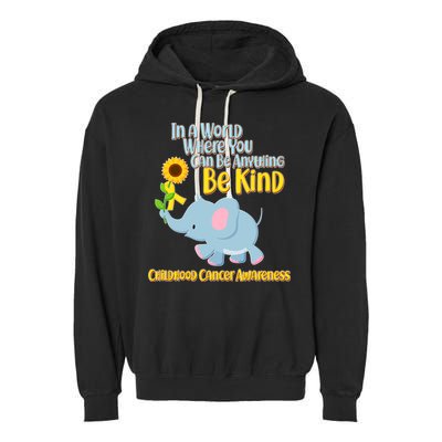 Be Kind Childhood Cancer Awareness Garment-Dyed Fleece Hoodie