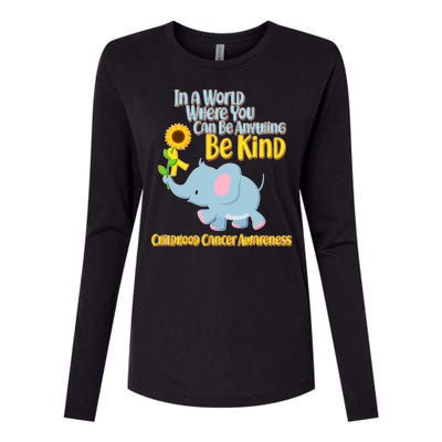 Be Kind Childhood Cancer Awareness Womens Cotton Relaxed Long Sleeve T-Shirt