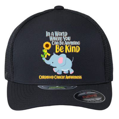 Be Kind Childhood Cancer Awareness Flexfit Unipanel Trucker Cap