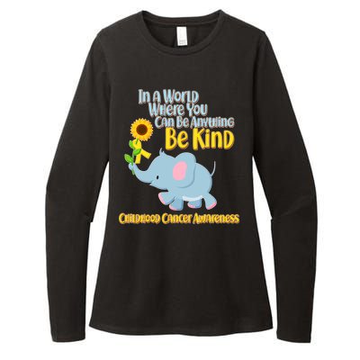 Be Kind Childhood Cancer Awareness Womens CVC Long Sleeve Shirt