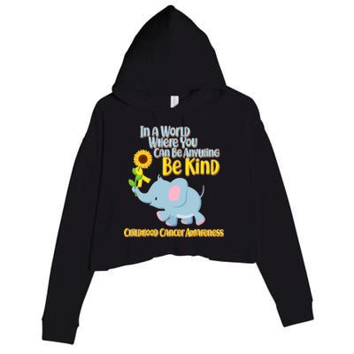 Be Kind Childhood Cancer Awareness Crop Fleece Hoodie