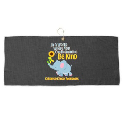 Be Kind Childhood Cancer Awareness Large Microfiber Waffle Golf Towel