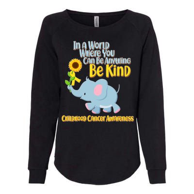 Be Kind Childhood Cancer Awareness Womens California Wash Sweatshirt