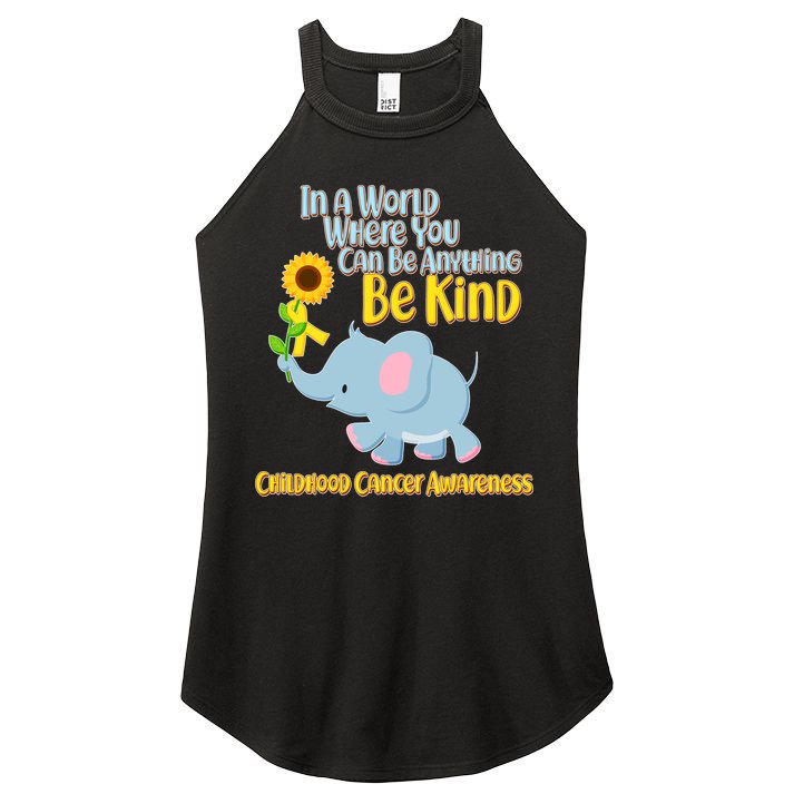 Be Kind Childhood Cancer Awareness Women's Perfect Tri Rocker Tank