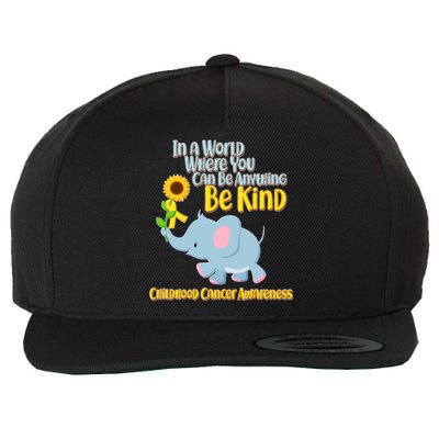 Be Kind Childhood Cancer Awareness Wool Snapback Cap