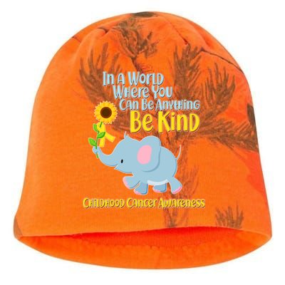 Be Kind Childhood Cancer Awareness Kati - Camo Knit Beanie