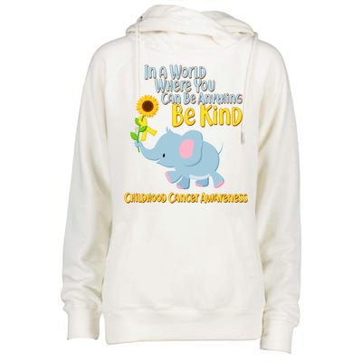 Be Kind Childhood Cancer Awareness Womens Funnel Neck Pullover Hood