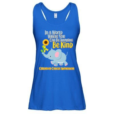 Be Kind Childhood Cancer Awareness Ladies Essential Flowy Tank