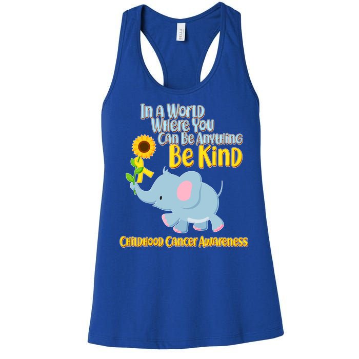 Be Kind Childhood Cancer Awareness Women's Racerback Tank