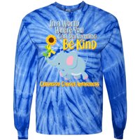 Be Kind Childhood Cancer Awareness Tie-Dye Long Sleeve Shirt