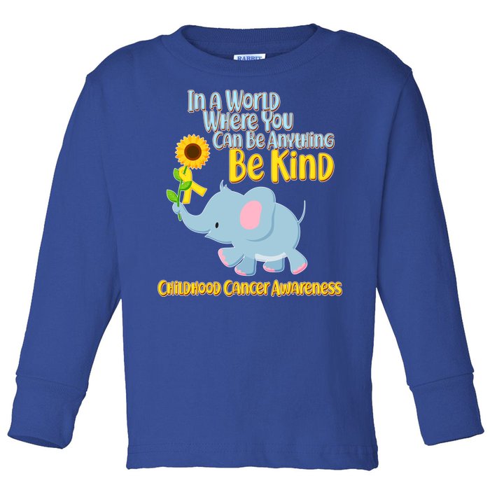 Be Kind Childhood Cancer Awareness Toddler Long Sleeve Shirt