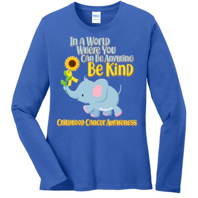 Be Kind Childhood Cancer Awareness Ladies Long Sleeve Shirt