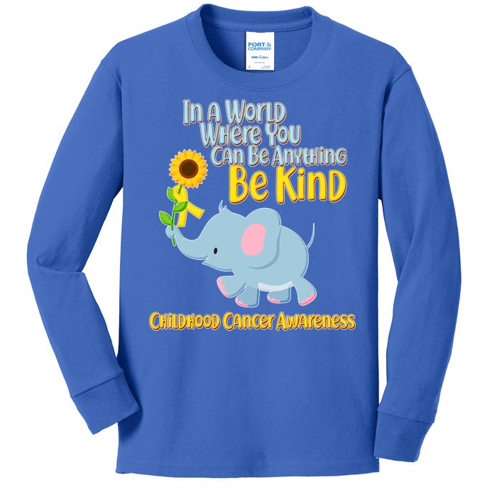 Be Kind Childhood Cancer Awareness Kids Long Sleeve Shirt