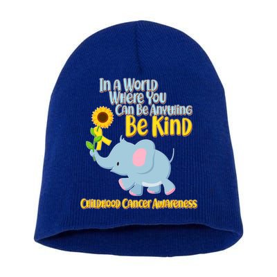 Be Kind Childhood Cancer Awareness Short Acrylic Beanie