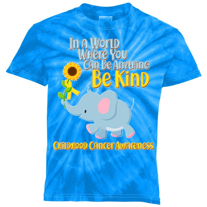 Be Kind Childhood Cancer Awareness Kids Tie-Dye T-Shirt