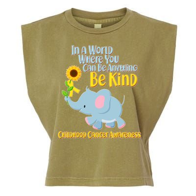 Be Kind Childhood Cancer Awareness Garment-Dyed Women's Muscle Tee