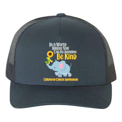 Be Kind Childhood Cancer Awareness Yupoong Adult 5-Panel Trucker Hat