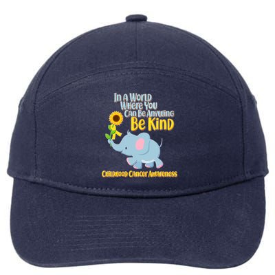 Be Kind Childhood Cancer Awareness 7-Panel Snapback Hat