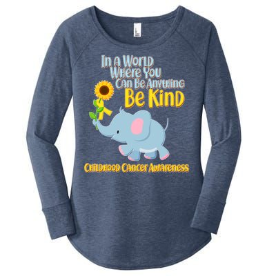 Be Kind Childhood Cancer Awareness Women's Perfect Tri Tunic Long Sleeve Shirt