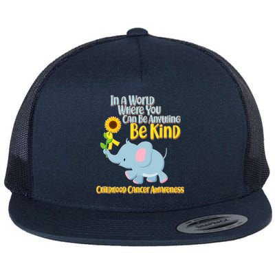 Be Kind Childhood Cancer Awareness Flat Bill Trucker Hat