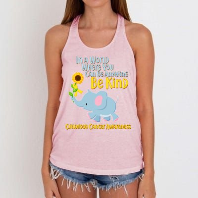 Be Kind Childhood Cancer Awareness Women's Knotted Racerback Tank