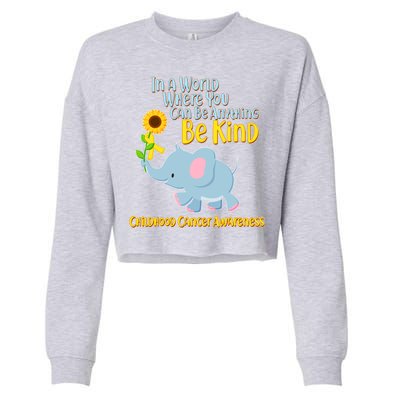 Be Kind Childhood Cancer Awareness Cropped Pullover Crew