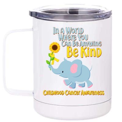 Be Kind Childhood Cancer Awareness 12 oz Stainless Steel Tumbler Cup