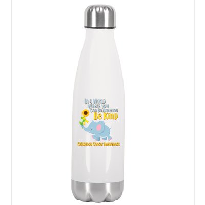 Be Kind Childhood Cancer Awareness Stainless Steel Insulated Water Bottle