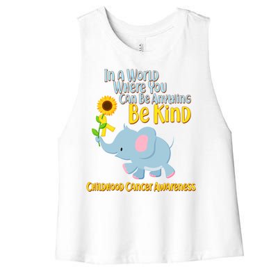 Be Kind Childhood Cancer Awareness Women's Racerback Cropped Tank