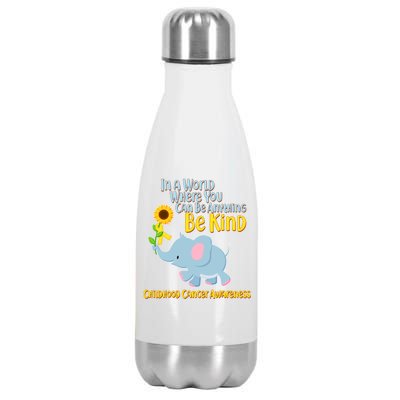 Be Kind Childhood Cancer Awareness Stainless Steel Insulated Water Bottle